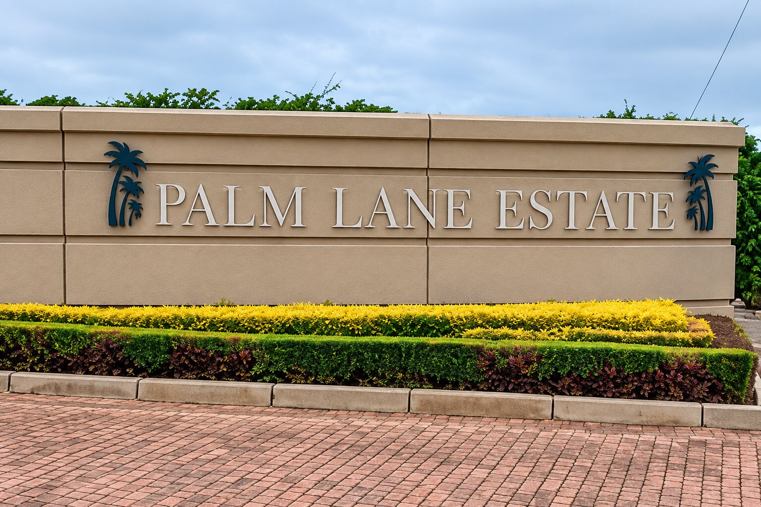 Palm Lane Estate entrance signage